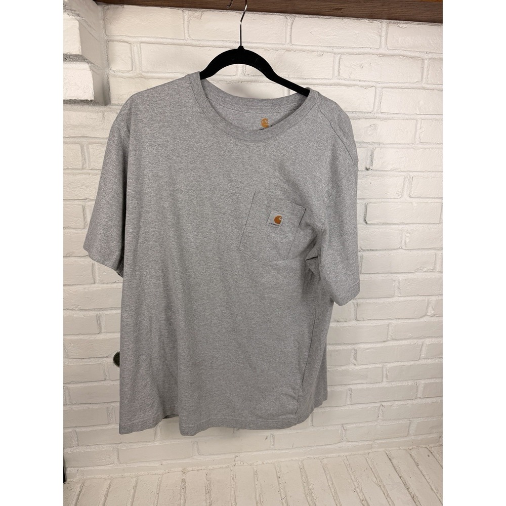 Carhartt Mens XL Heather Gray Relaxed Fit Pocket T-Shirt Workwear Short Sleeve